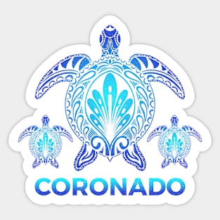 Vintage Coronado California Ocean Blue Sea Turtle Souvenirs Sticker